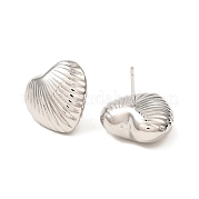 Латунные серьги-гвоздики в форме сердца для женщин EJEW-P268-06P