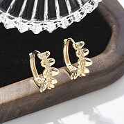 Серьги-кольца из латуни с прозрачным фианитом EJEW-Q014-24G