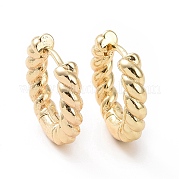 Ion Plating(IP) Brass Twist Rope Hoop Earrings for Women EJEW-A083-17G