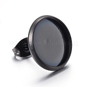 Плоские круглые серьги-гвоздики из нержавеющей стали 304 STAS-I323-20mm-B
