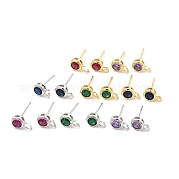 Латунные серьги-гвоздики из циркония ZIRC-P105-02