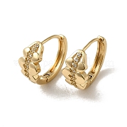 Серьги-кольца из латуни с микропаве из кубического циркония EJEW-L271-05KCG-04