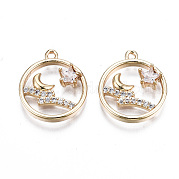 Латунные микропаве прозрачные подвески с фианитом KK-S359-141-RS