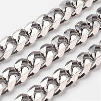 10 Meters 304 Stainless Steel Curb Chain, Soldered, 11x4mm Chain