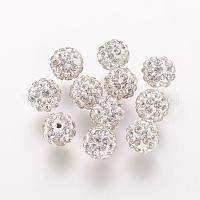 Grade A Rhinestone Pave Disco Ball Beads, for Unisex Jewelry Making, Round,  Crystal, PP11(1.7~1.8mm), 10mm, Hole: 1mm
