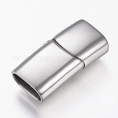 Anlaufgeschützte Magnetverschlüsse aus Edelstahl 304 mit einklebbaren Enden, Rechteck, Edelstahl Farbe, 29x14x8 mm, Bohrung: 6x12 mm