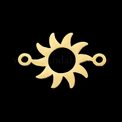 Enlaces/conectores de acero inoxidable con revestimiento iónico (IP) 201, Corte con laser, sol, dorado, 13x19x1mm, agujero: 1.5 mm