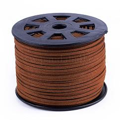 Cordones de gamuza sintética, encaje de imitación de gamuza, saddle brown, 1/8 pulgada (3 mm) x1.5 mm, alrededor de 96.24~98.43 yarda (88~90 m) / rollo