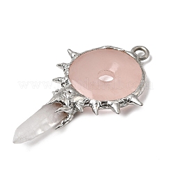 Gros pendentifs en quartz rose naturel&nbsp;G-G466-02P-11