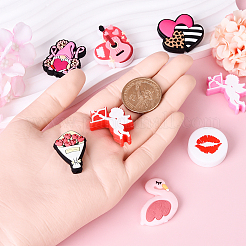 8 Stück 8 Stile Valentinstag-Silikon-Fokalperlen&nbsp;SIL-YW0001-64