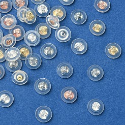 40 Stück 4 Farben langlebige Ohrmuttern aus plattiertem Messing-Silikon&nbsp;KK-FS0001-49
