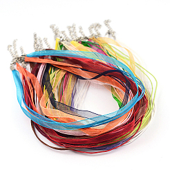 100 pieza de cordón encerado de 20 colores y cinta de organza para hacer collares&nbsp;NCOR-CY0001-01