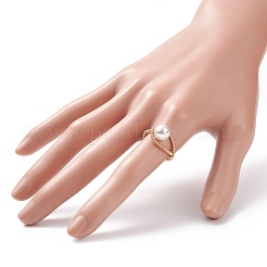 Anello da dito con perline di perle di conchiglia&nbsp;RJEW-TA00048