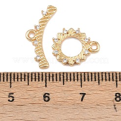 Messing Micro Pave klare Zirkonia Knebelverschlüsse&nbsp;KK-K407-36G