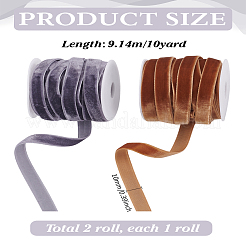 20 Yards 2 Farben einseitige Samtbänder&nbsp;OCOR-LP0001-08
