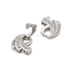 Messing Micro Pave klare Zirkonia Falte über Verschlüsse&nbsp;KK-C075-08P