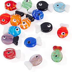16pcs 4 Arten handgemachte Bunte Malerei-Perlen&nbsp;LAMP-TA0001-94