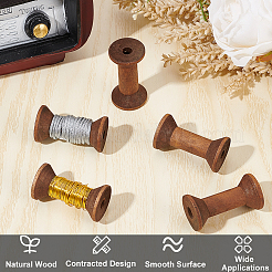 Bobines vides en bois pour fil&nbsp;TOOL-WH0125-54A