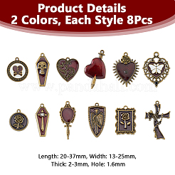 Pendenti in lega di halloween 24 pz 12 stili&nbsp;FIND-DC0006-02