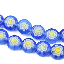 Piatti fili di perline di vetro millefiori tondo mano&nbsp;LK-P010-04