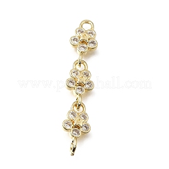 Messing Pavé Zirkonia Blumenverbinder Charms&nbsp;CU-E002-07G