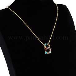 Colliers avec pendentifs initiaux en laiton doré&nbsp;NJEW-S069-JN002-B