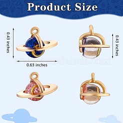 20pcs Legierungs-Planeten-Charme-Anhänger 3D-Planeten-Charme mit Mond-Universum-Anhänger für Schmuck-Halskette-Ohrring-Bastelarbeiten&nbsp;JX270A