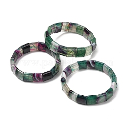 Bracelets extensibles en perles d'agate naturelle carrée veinée de dragon (teinte et chauffée) pour femmes et hommes&nbsp;GG-CBA9ACE-B16