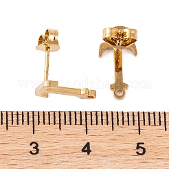 Orecchini a bottone in acciaio inossidabile 304 placcati ioni (ip)&nbsp;FIND-Q103-01T-G