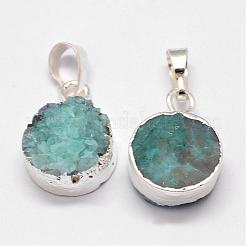 Galvani natürliche & gefärbt druzy Achatanhänger&nbsp;G-N0167-018A