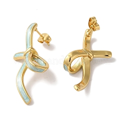 Orecchini a bottone in acciaio inossidabile 304 con placcatura ionica dorata (ip) per donna&nbsp;EJEW-L287-042G-03