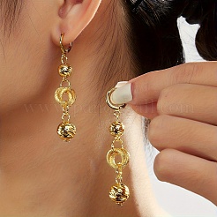 Pendientes de aro con borlas redondas de latón&nbsp;QQ1128