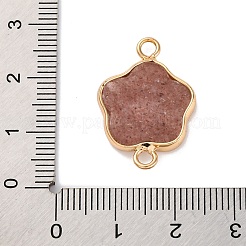 Natürlicher Erdbeerquarz Blumenverbinder Charms&nbsp;KK-U042-17G-01