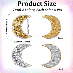 10 toppa in tessuto da stirare/cucire con strass in resina di 2 colori&nbsp;DIY-CY0003-31