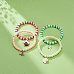 Braccialetti con ciondoli elasticizzati smaltati in lega a tema insetto 4 pz 4 stili&nbsp;BJEW-JB08763