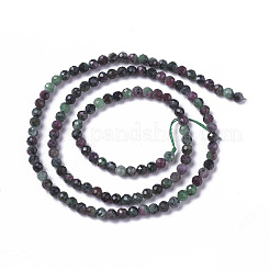 Chapelets de perles de rubis en zoïsite naturelle&nbsp;G-F596-33-3mm
