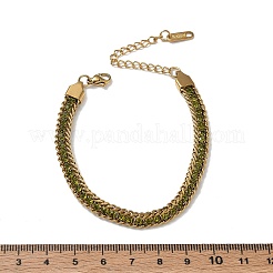 Bracelets de tennis en acier inoxydable 304 ornés de strass et de chaînes torsadées&nbsp;SA-CBABBEA-04G-05