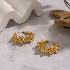 Orecchini a cerchio in acciaio inossidabile twist 304&nbsp;JE2678-1