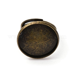 Anneau réglable en laiton de base vierge composants de support de cabochon&nbsp;LS-KK-O003-05AB-NF
