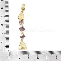 Breloques pendantes européennes en laiton pavé de zirconiums cubiques&nbsp;GG-CBA3401-01G-B