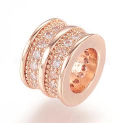 Messing Mikro ebnen Zirkonia European Beads&nbsp;ZIRC-F062-11RG