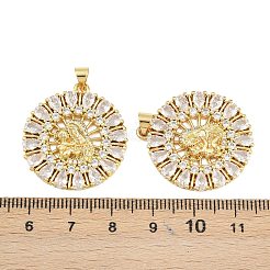 Pendentifs avec zircon cubiques à micro-pavés en laiton&nbsp;KK-D005-08G