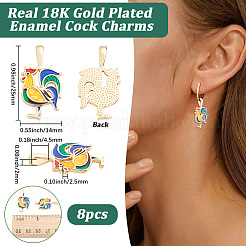 8 pièces pendentifs en laiton émaillé&nbsp;KK-BBC0029-40
