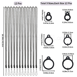 24 anneau en silicone de style 2 avec 12 cordons de collier réglables anti-perte&nbsp;DIY-GF0008-09B