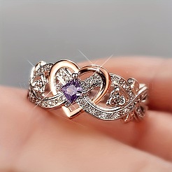 Anillos de dedo con circonita cúbica pavé de aleación&nbsp;FS-WGFA8F3-03