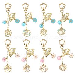 4 pendentif décoratif en alliage émaillé et verre&nbsp;HJEW-FS00049