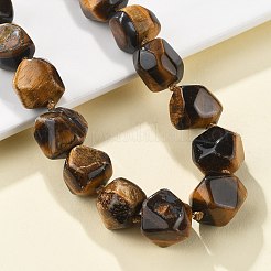 Collares de cuentas con pepitas de ojo de tigre naturales para mujeres y hombres&nbsp;NJEW-K388-01J