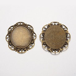 Impostazioni lega cabochon stile tibetano ovale&nbsp;PALLOY-K109-78AB-NR