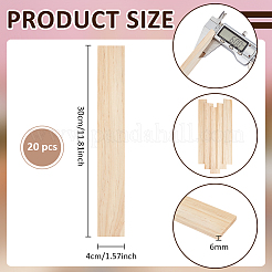 Unbehandelte rechteckige Kiefernholzscheiben&nbsp;LS-WOOD-WH0002-63B