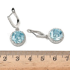 Pendientes de aro de circonio cúbico y micro arcilla de plata esterlina 925&nbsp;EJEW-B147-01A-03